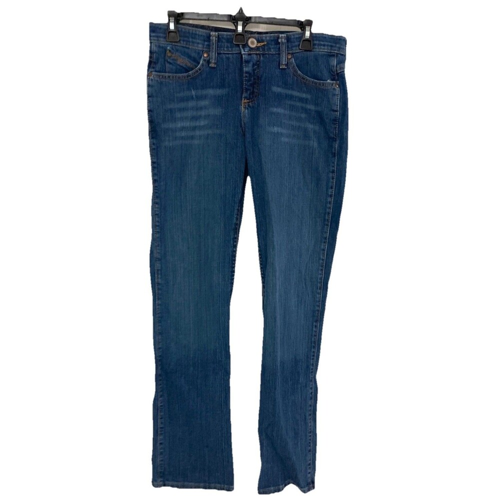 Women's Wrangler Ultimate Riding Jeans Q-Baby Mid-Rise Bootcut Blue Size 7/8x34